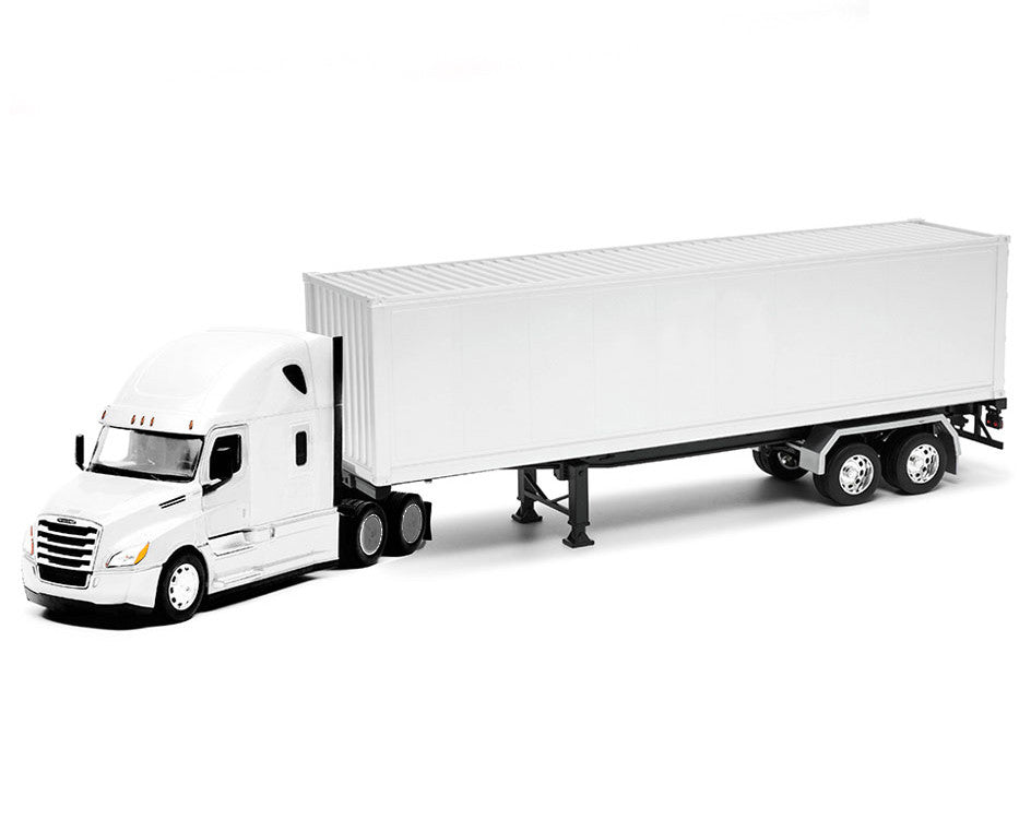 Freightliner Cascadia Truck White with White Container "Transporter" Series 1/32 Diecast Model by Welly LuxuryLifeWay Online Store
