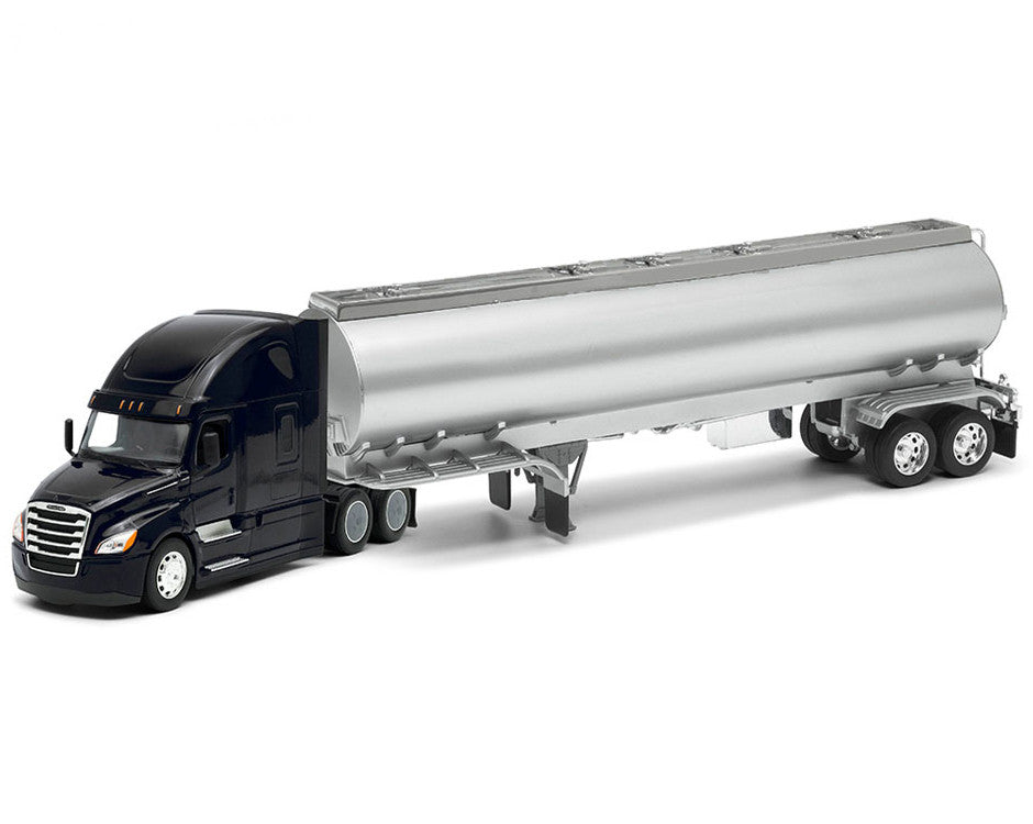 Freightliner Cascadia Truck Black with Silver Tanker Trailer "Transporter" Series 1/32 Diecast Model by Welly LuxuryLifeWay Online Store