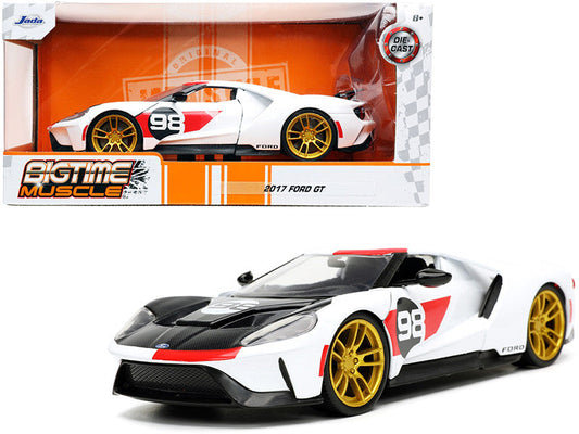 2021 Ford Gt #98 White "Heritage Edition" "Bigtime Muscle" Series 1/24 Diecast Model Car by Jada LuxuryLifeWay Online Store