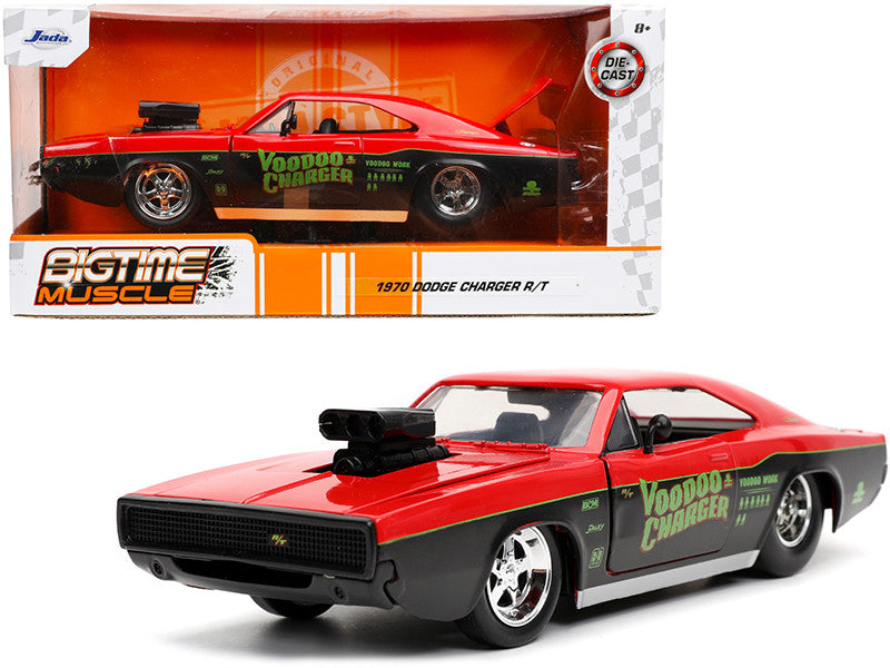 1970 Dodge Charger R/T "Voodoo Charger" Red and Black "Bigtime Muscle" Series 1/24 Diecast Model Car by Jada LuxuryLifeWay Online Store