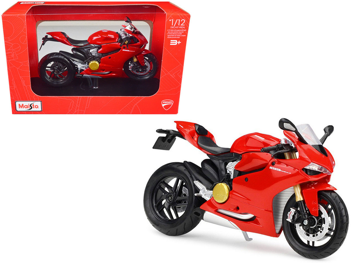 Ducati 1199 Panigale Red with Stand 1/12 Diecast Motorcycle Model by Maisto LuxuryLifeWay Online Store