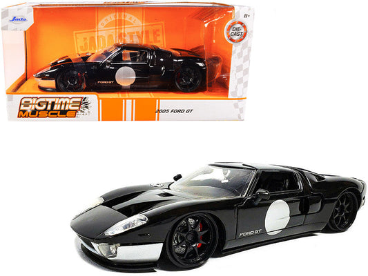 2005 Ford GT Black and Silver "Bigtime Muscle" Series 1/24 Diecast Model Car by Jada LuxuryLifeWay Online Store