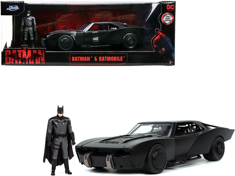 Batmobile Matt Black with Batman Diecast Figure "The Batman" (2022) Movie "DC Comics" 1/24 Diecast Model Car by Jada LuxuryLifeWay Online Store