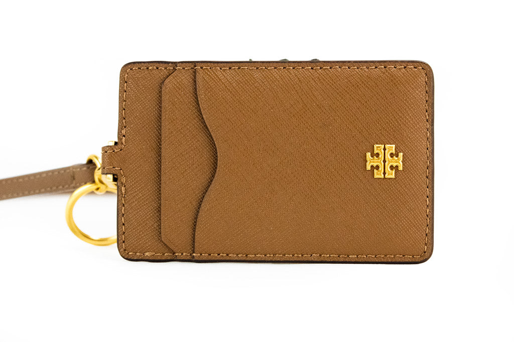Tory Burch Emerson Moose Leather Necklace Lanyard Card Case LadyShow.Store
