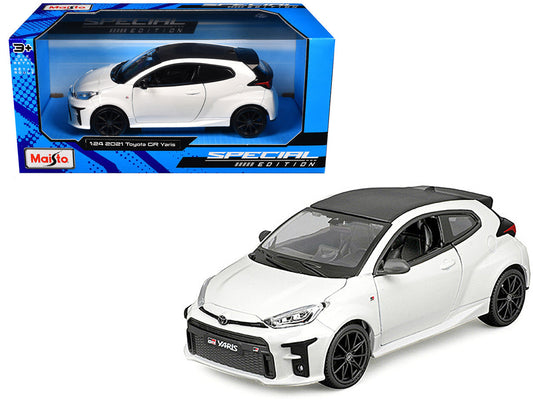 2021 Toyota GR Yaris White with Carbon Top "Special Edition" Series 1/24 Diecast Model Car by Maisto LuxuryLifeWay Online Store