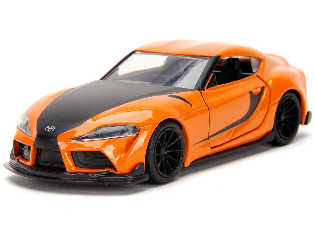 Han's Mazda RX-7 Orange Metallic and Matt Black and Toyota GR Supra Orange Metallic with Black Hood Set of 2 pieces "Fast & Furious" Series 1/32 Diecast Model Cars by Jada LuxuryLifeWay Online Store