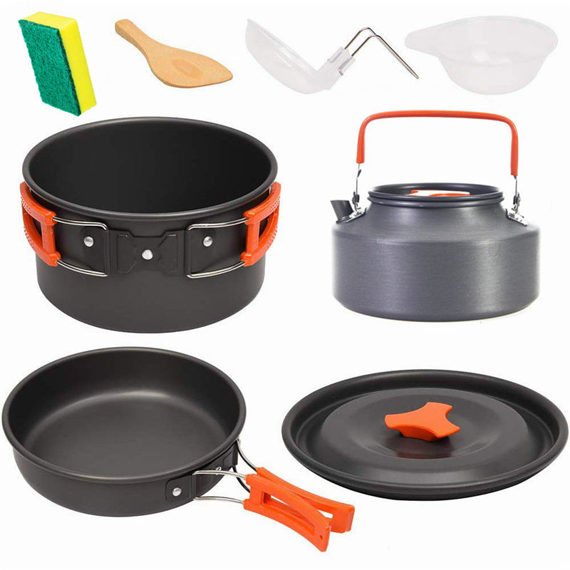 Portable kettle combination tableware outdoor camping pot PearlNestDecor.com