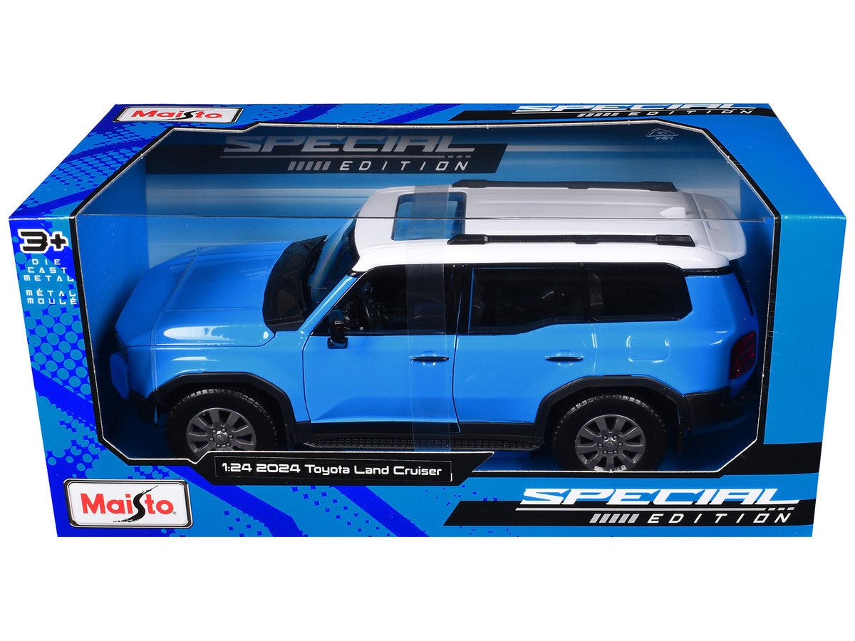 2024 Toyota Land Cruiser Blue with White Top "Special Edition" Series 1/24 Diecast Model Car by Maisto LuxuryLifeWay Online Store