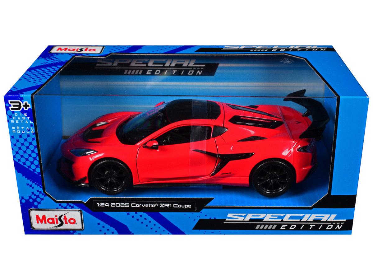 2025 Chevrolet Corvette ZR1 Coupe Red with Carbon Top "Special Edition" Series 1/24 Diecast Model Car by Maisto LuxuryLifeWay Online Store