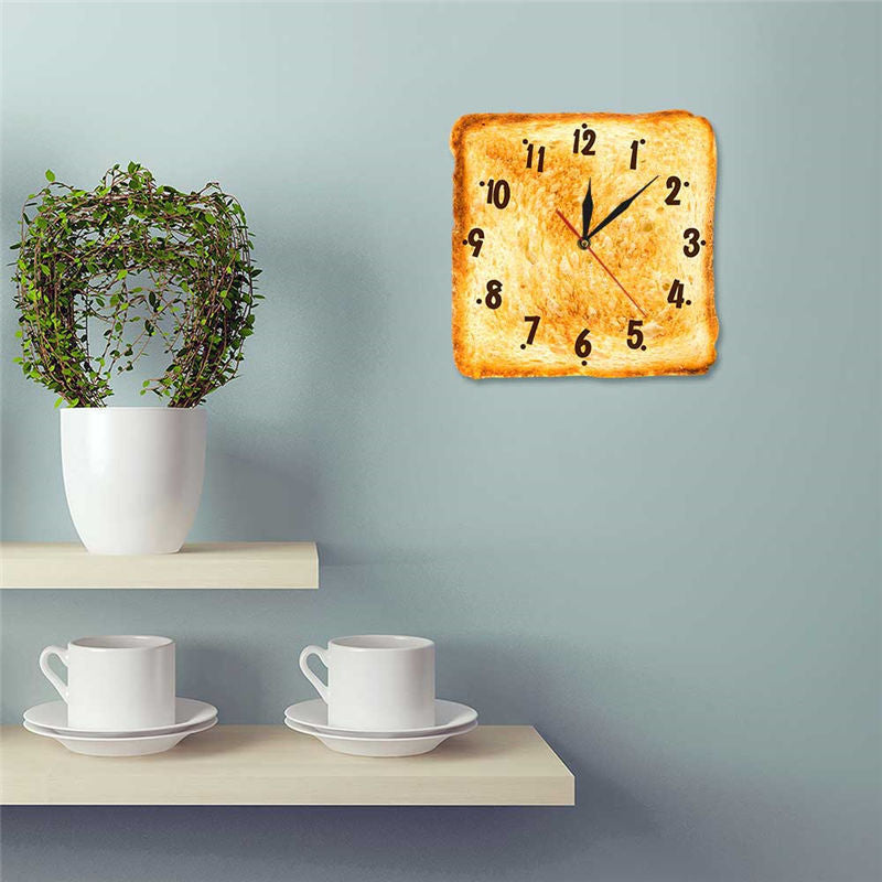 Home Decor Realistic Baked Bread Modern Wall Clock PearlNestDecor.com