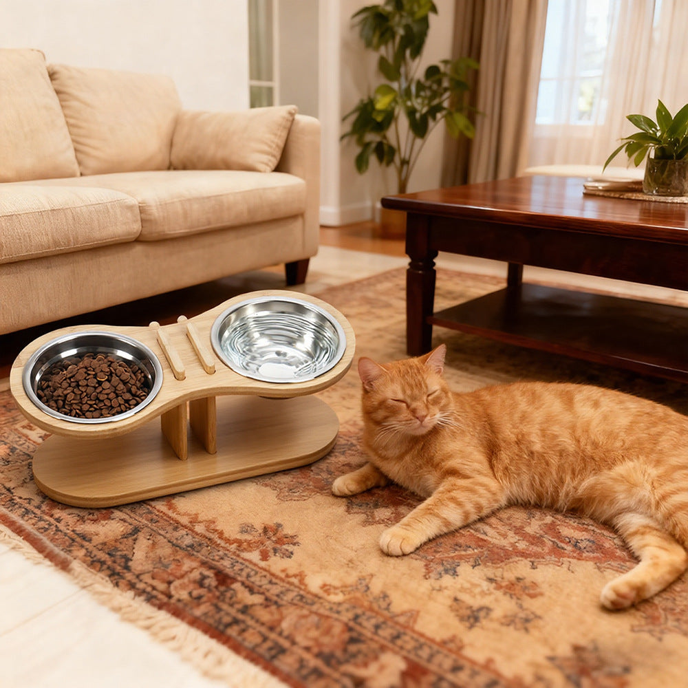 Adjustable Tilted Pet Stand With A Feeding Bowl Pets Fashion