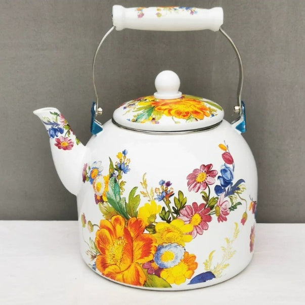 Enamel Large Water Kettle Milk Tea Pot PearlNestDecor.com