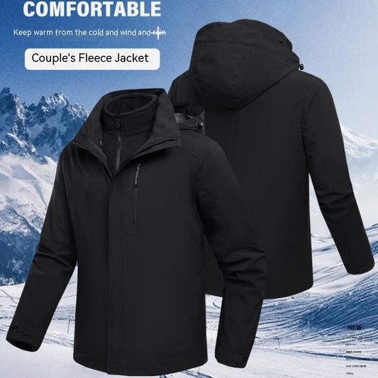 Three-in-one Waterproof Fleece-lined Thick Jacket CJD