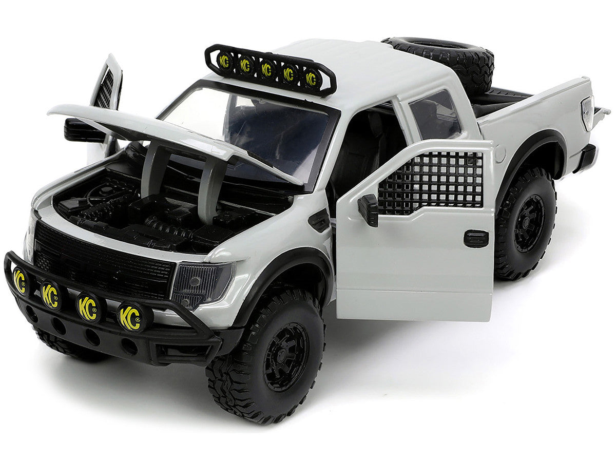 2011 Ford F-150 SVT Raptor Pickup Truck Light Gray with Extra Wheels "Just Trucks" Series 1/24 Diecast Model Car by Jada LuxuryLifeWay Online Store