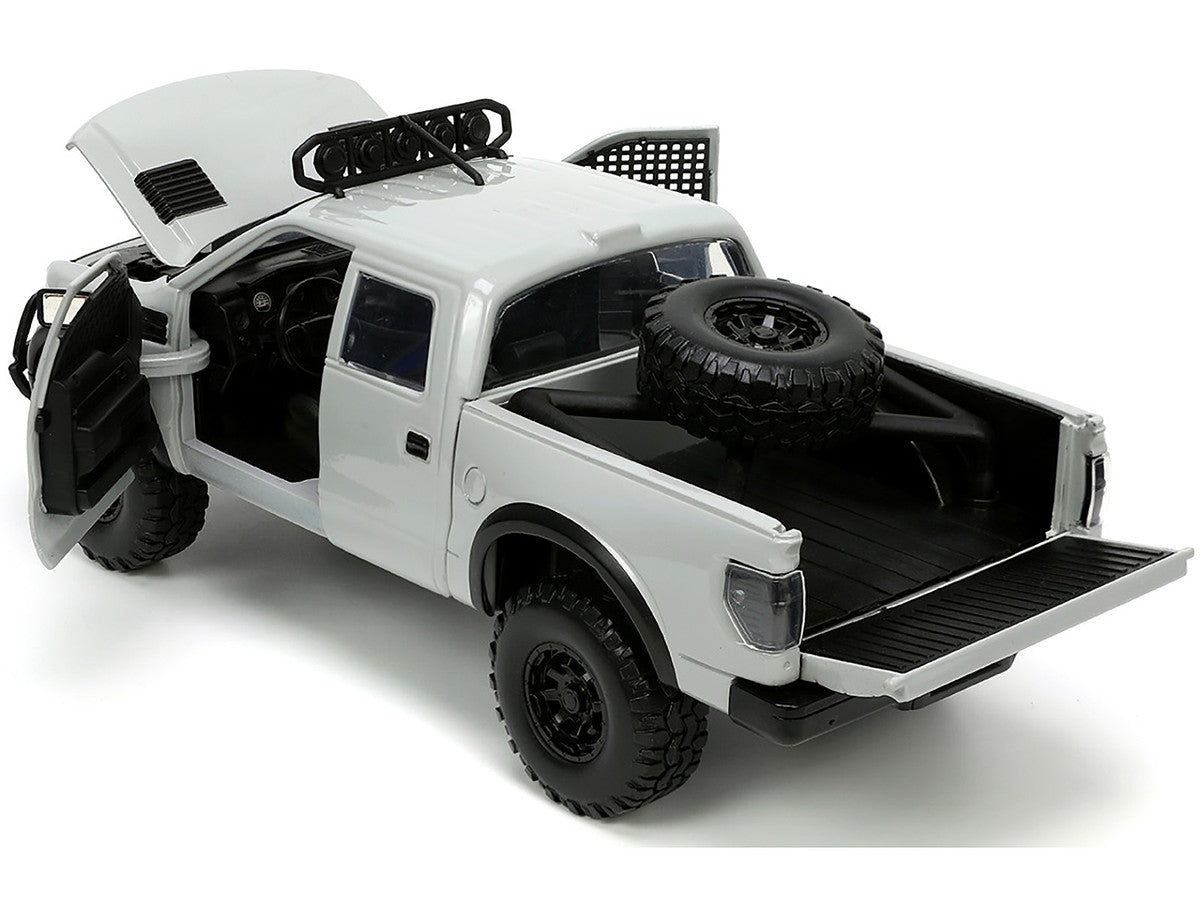 2011 Ford F-150 SVT Raptor Pickup Truck Light Gray with Extra Wheels "Just Trucks" Series 1/24 Diecast Model Car by Jada LuxuryLifeWay Online Store