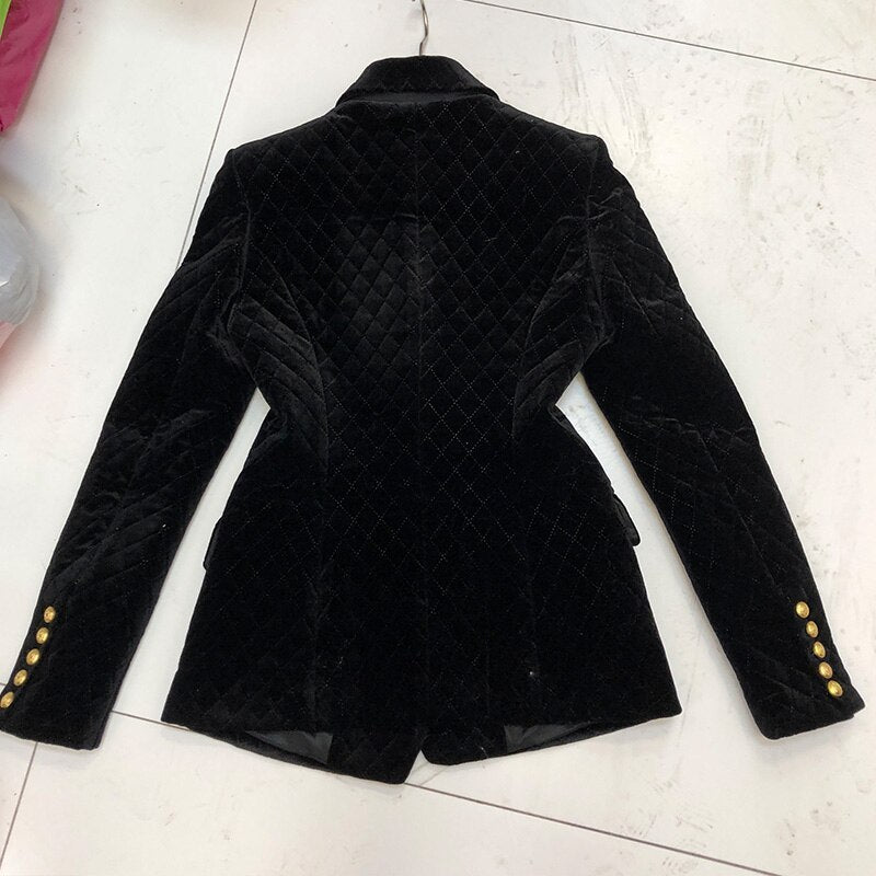 Velvet diamond retro small suit women