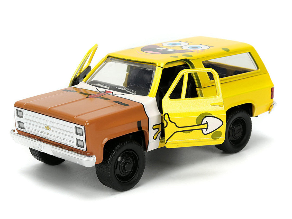 1980 Chevrolet K5 Blazer "SpongeBob Star" Livery Yellow "SpongeBob SquarePants" (1999-Current) TV Series "Hollywood Rides" Series 1/32 Diecast Model Car by Jada LuxuryLifeWay Online Store