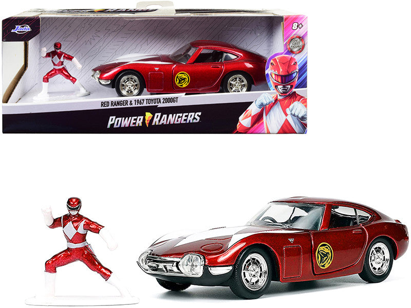 1967 Toyota 2000GT RHD (Right Hand Drive) Red Metallic and Red Ranger Diecast Figurine "Power Rangers" "Hollywood Rides" Series 1/32 Diecast Model Car by Jada LuxuryLifeWay Online Store