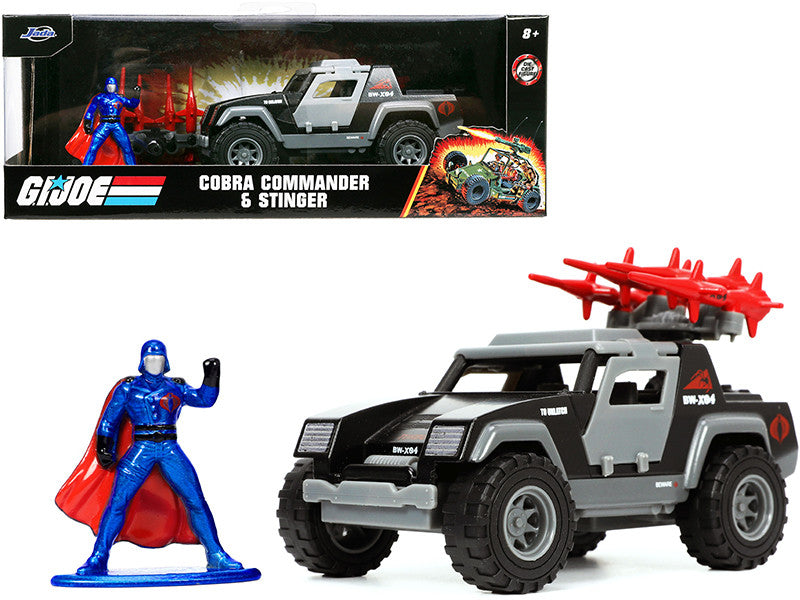 Stinger with Missile Launcher and Cobra Commander Diecast Figurine "G.I. Joe" "Hollywood Rides" Series 1/32 Diecast Model Car by Jada LuxuryLifeWay Online Store
