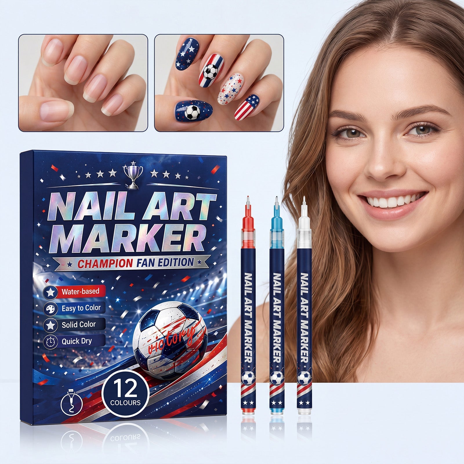 Nail Art Pen World Cup Tri Light Beauty