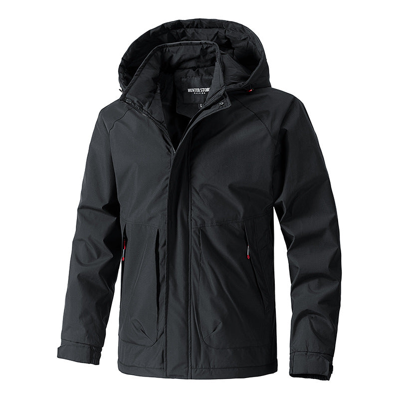 Amazon Jacket Men's Spring And Autumn Outdoor Casual Hooded Jacket Mountaineering Jacket Workwear 2026 Spring Style NorixaFashion.com