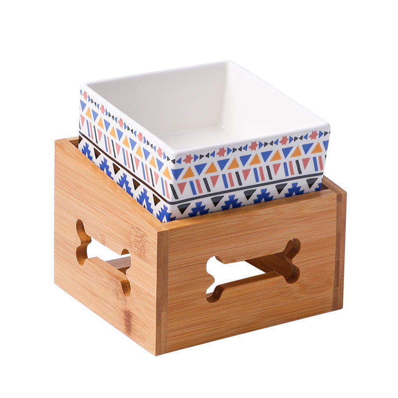 Large Capacity High Stand Ceramic Pet Bowl Pets Fashion
