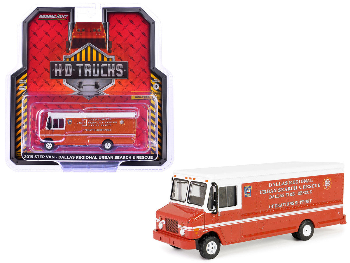 2019 Step Van "Dallas Regional Urban Search & Rescue - Dallas Fire Department Texas" Red with White Top "H.D. Trucks" Series 25 1/64 Diecast Model Car by Greenlight LuxuryLifeWay Online Store