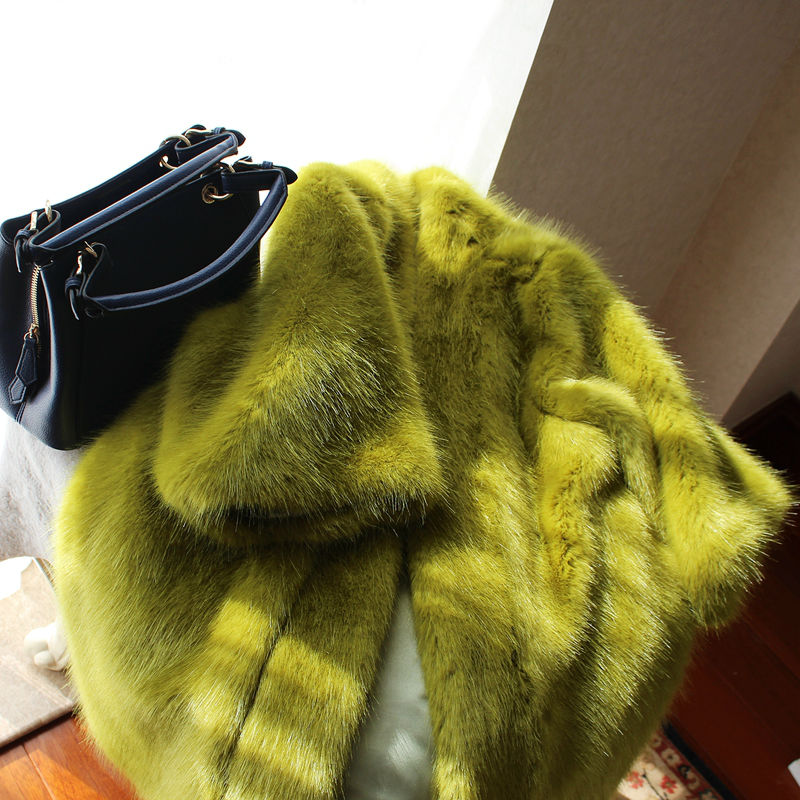 Loose Mid-length Mink Coat Furry Faux Fur Best YouTube Store