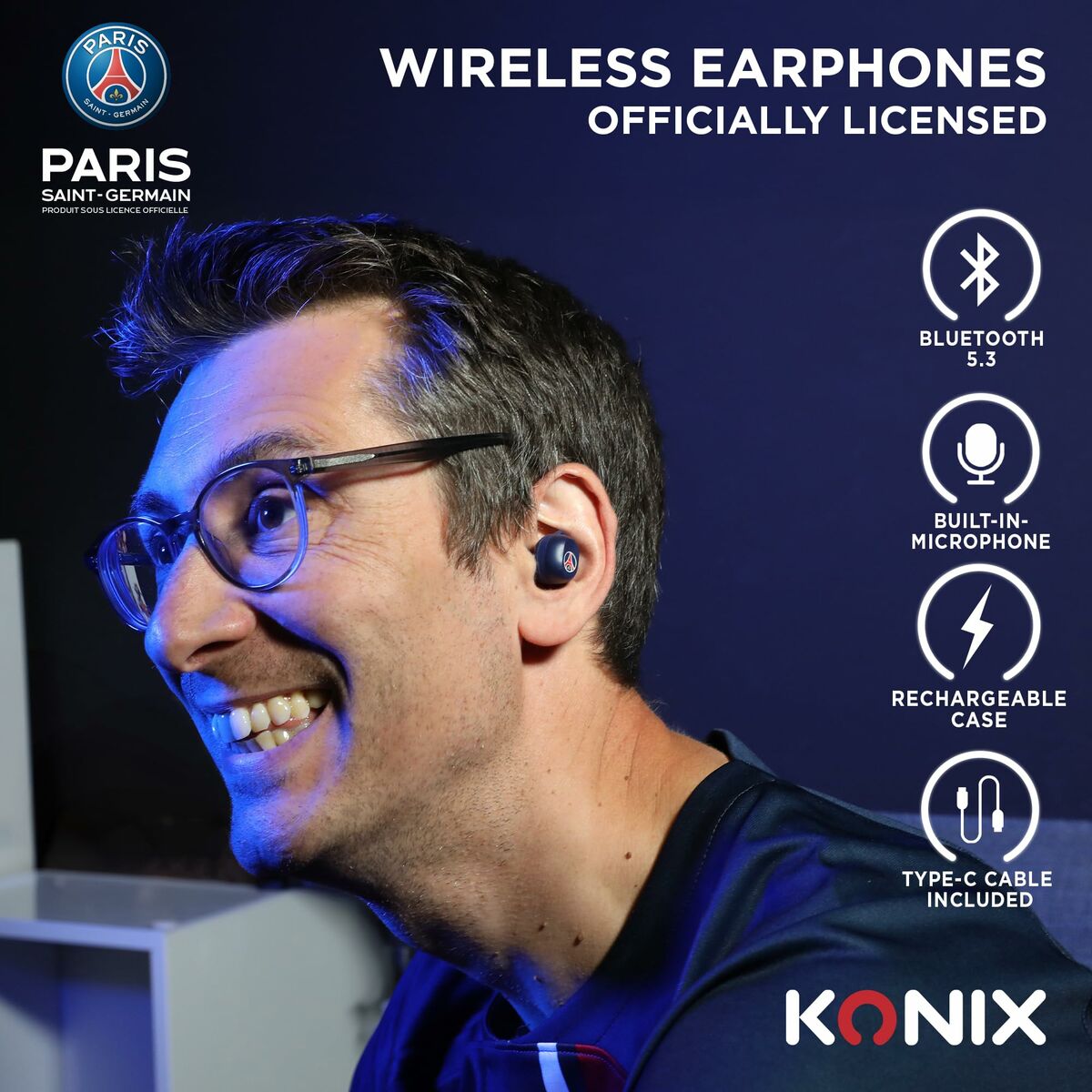 Headphones KONIX Blue LuxuryLifeWay Online Store