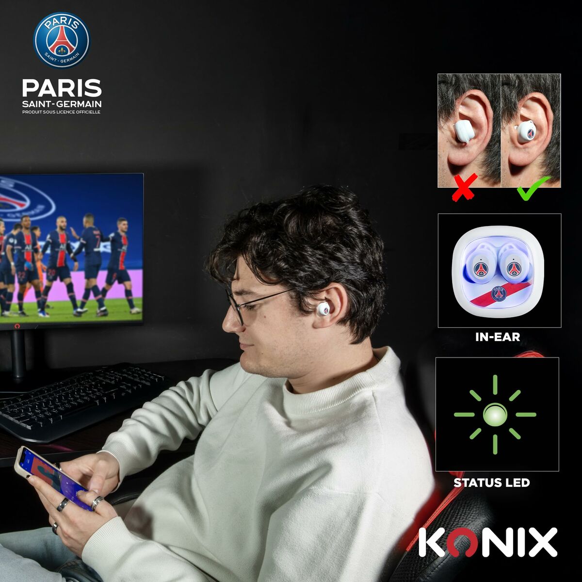 Headphones KONIX White LuxuryLifeWay Online Store
