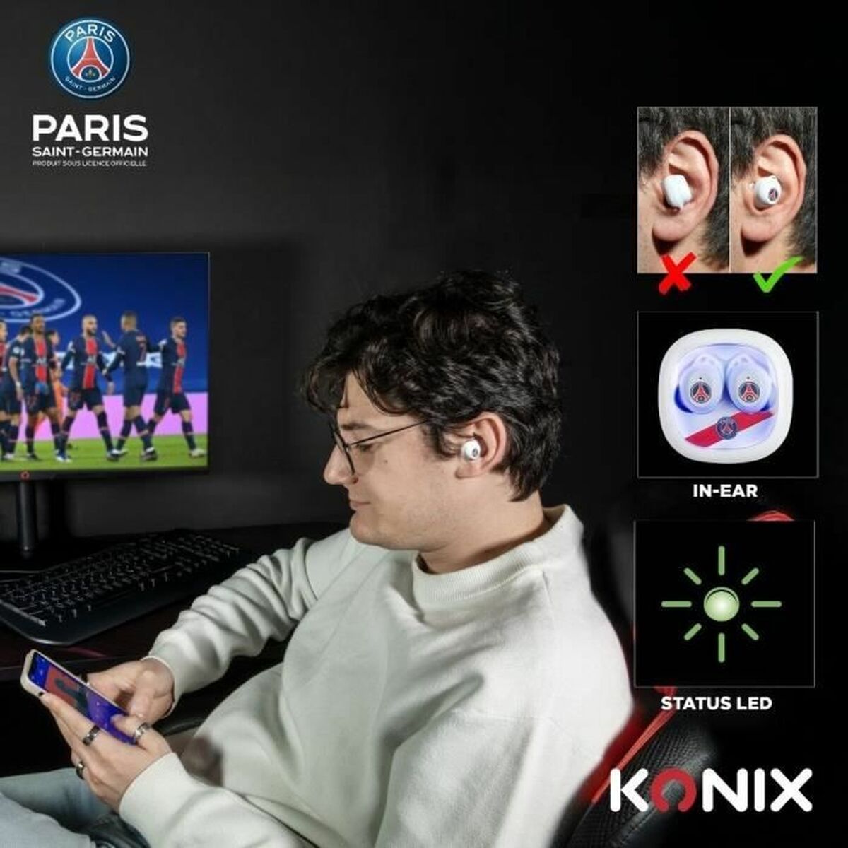 Headphones KONIX White LuxuryLifeWay Online Store