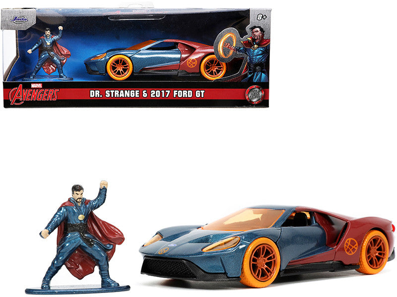 2017 Ford GT and Doctor Strange Diecast Figurine "Avengers" "Marvel" Series "Hollywood Rides" 1/32 Diecast Model Car by Jada LuxuryLifeWay Online Store