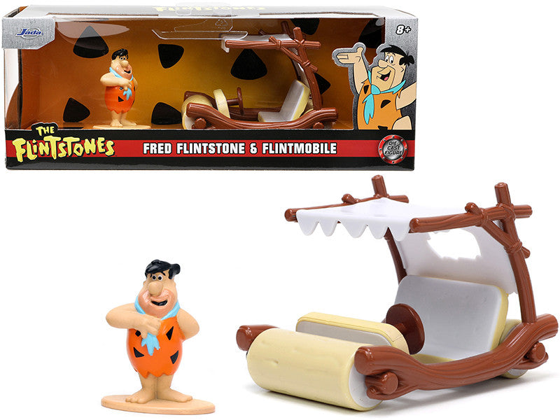 Flintmobile with Fred Flintstone Diecast Figurine "The Flintstones" "Hollywood Rides" Series 1/32 Diecast Model Car by Jada LuxuryLifeWay Online Store