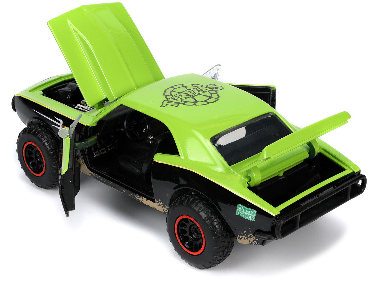 1967 Chevrolet Camaro Offroad Bright Green and Matt Black (Dirty Version) and Raphael Diecast Figure "Teenage Mutant Ninja Turtles" "Hollywood Rides" Series 1/24 Diecast Model Car by Jada LuxuryLifeWay Online Store