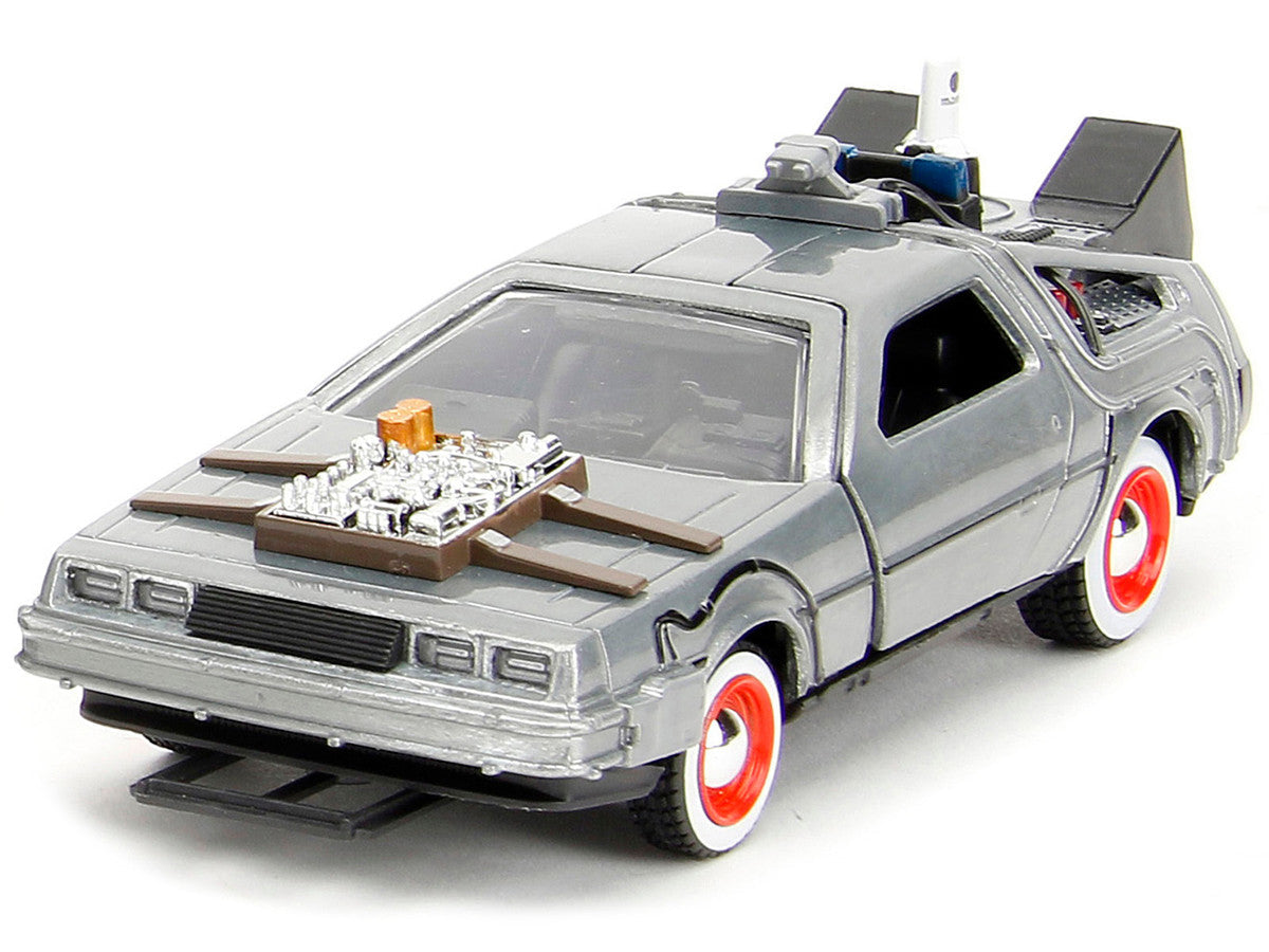 "Back to the Future" Delorean Set of 3 pieces "Hollywood Rides" Series 1/32 Diecast Model Car by Jada LuxuryLifeWay Online Store