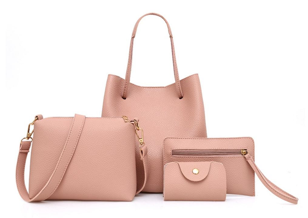 Fashionable Solid Color Mother-Daughter Bag Set (4 Pieces) Pi-Mart