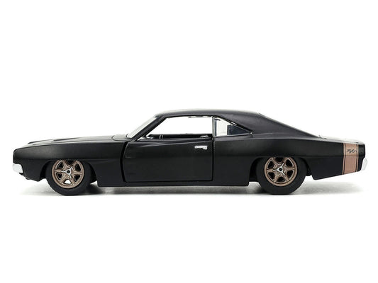 1968 Dodge Charger Widebody Matt Black with Bronze Tail Stripe "F9" (2021) Movie "25 Years of Fast & Furious" Series 1/32 Diecast Model Car by Jada LuxuryLifeWay Online Store