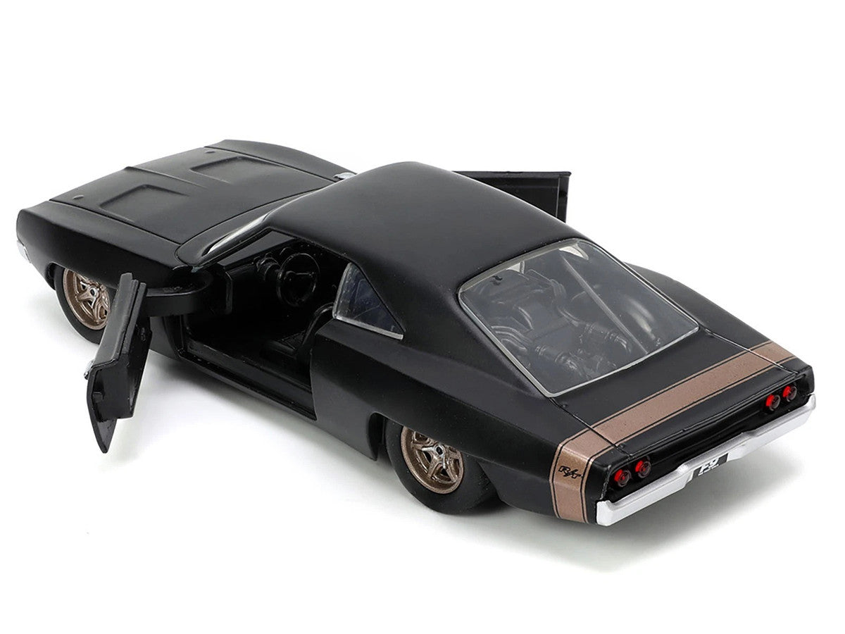 1968 Dodge Charger Widebody Matt Black with Bronze Tail Stripe "F9" (2021) Movie "25 Years of Fast & Furious" Series 1/32 Diecast Model Car by Jada LuxuryLifeWay Online Store