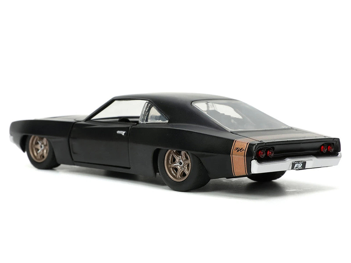 1968 Dodge Charger Widebody Matt Black with Bronze Tail Stripe "F9" (2021) Movie "25 Years of Fast & Furious" Series 1/32 Diecast Model Car by Jada LuxuryLifeWay Online Store