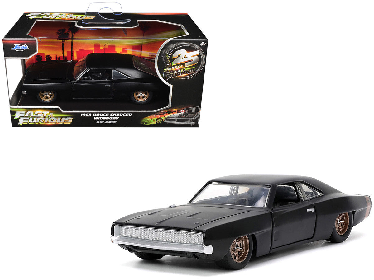 1968 Dodge Charger Widebody Matt Black with Bronze Tail Stripe "F9" (2021) Movie "25 Years of Fast & Furious" Series 1/32 Diecast Model Car by Jada LuxuryLifeWay Online Store