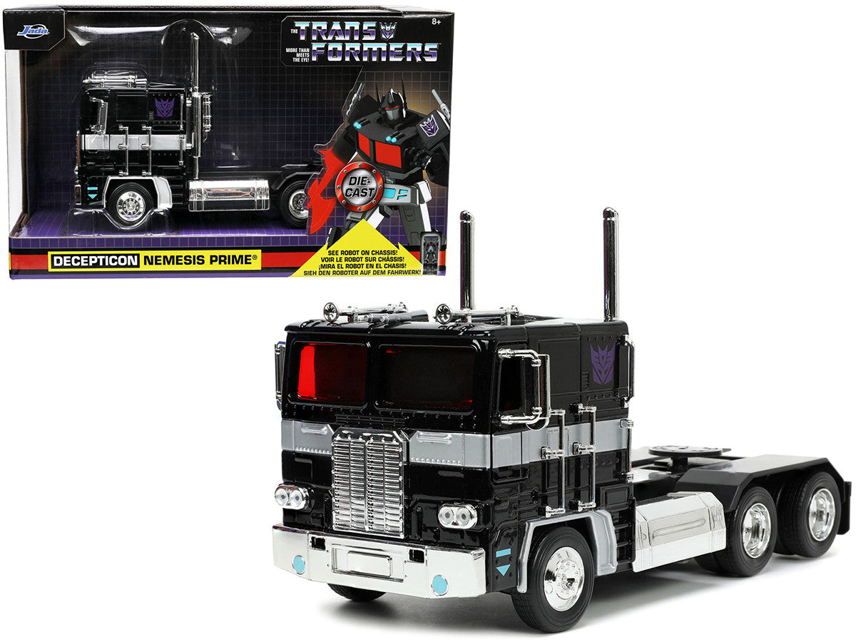 Decepticon Nemesis Prime with Robot on Chassis "Transformers" TV Series "Hollywood Rides" Series 1/24 Diecast Model by Jada LuxuryLifeWay Online Store
