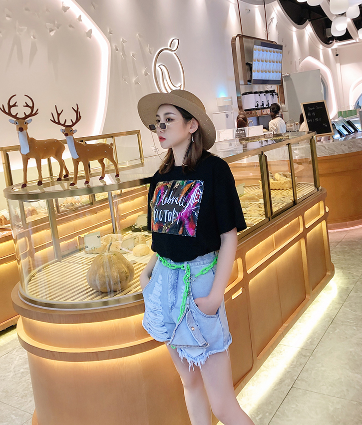 Water-Washed Denim Shorts Pi-Mart