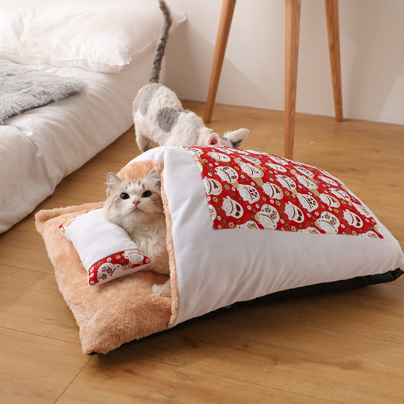 Winter Warm Cat Closed Removable And Washable Quilt Pets Fashion