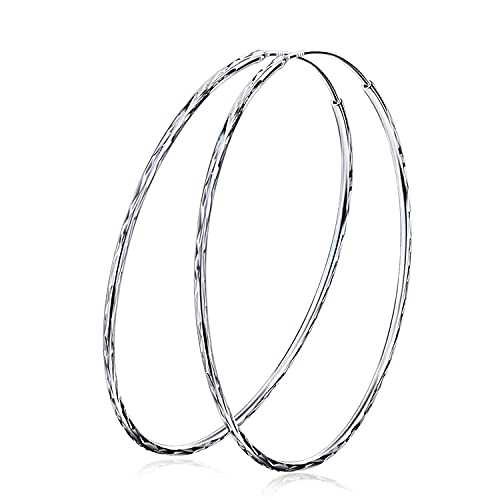 925 Sterling Silver Circle Endless Hoop Earrings as Gifts for Women LadyShow.Store