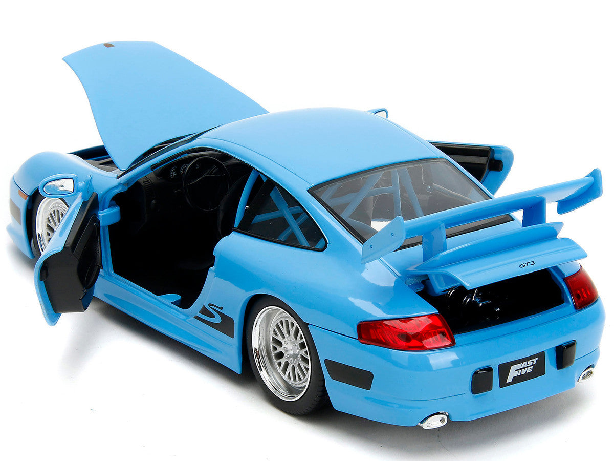 Porsche 911 GT3 RS Light Blue with Black Accents "Fast Five" (2011) Movie "25 Years of Fast & Furious" Series 1/24 Diecast Model Car by Jada LuxuryLifeWay Online Store