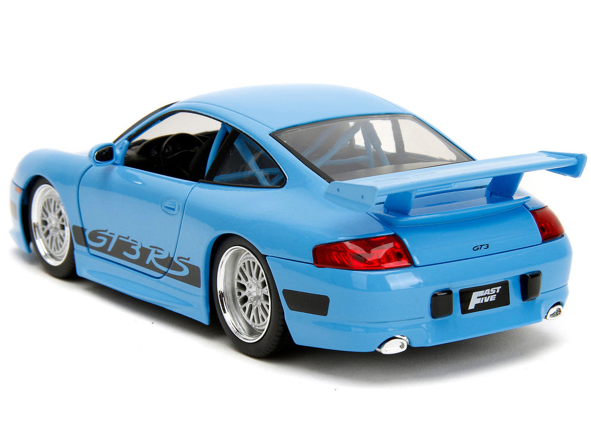 Porsche 911 GT3 RS Light Blue with Black Accents "Fast Five" (2011) Movie "25 Years of Fast & Furious" Series 1/24 Diecast Model Car by Jada LuxuryLifeWay Online Store