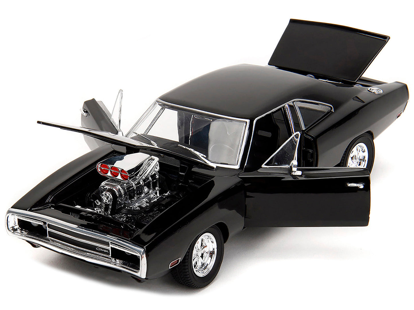 Dom's Dodge Charger R/T Black "Fast & Furious" (2009) Movie "TrueSpec" Series 1/24 Diecast Model Car by Jada
