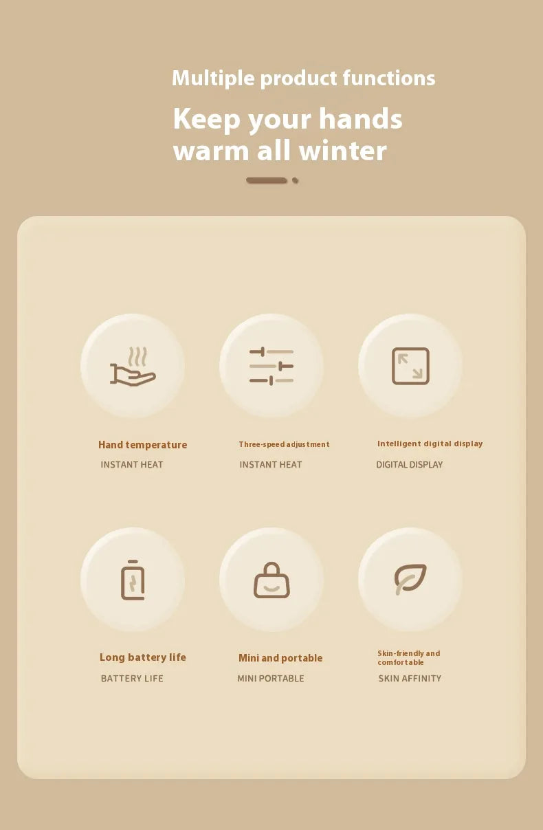 Portable Rechargeable Hand Warmer Pi-Mart