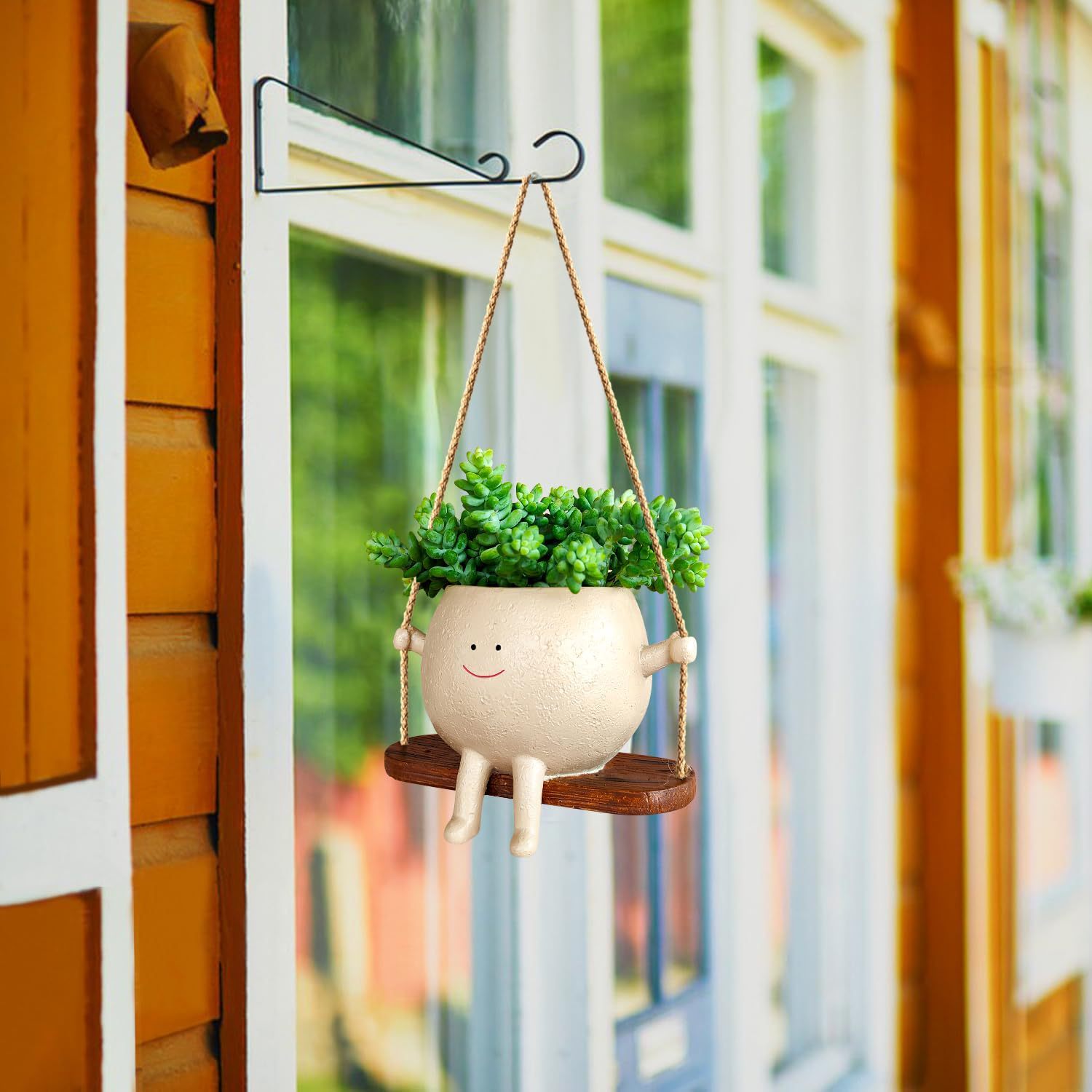 Hanging Swing Face Planter Pot PearlNestDecor.com