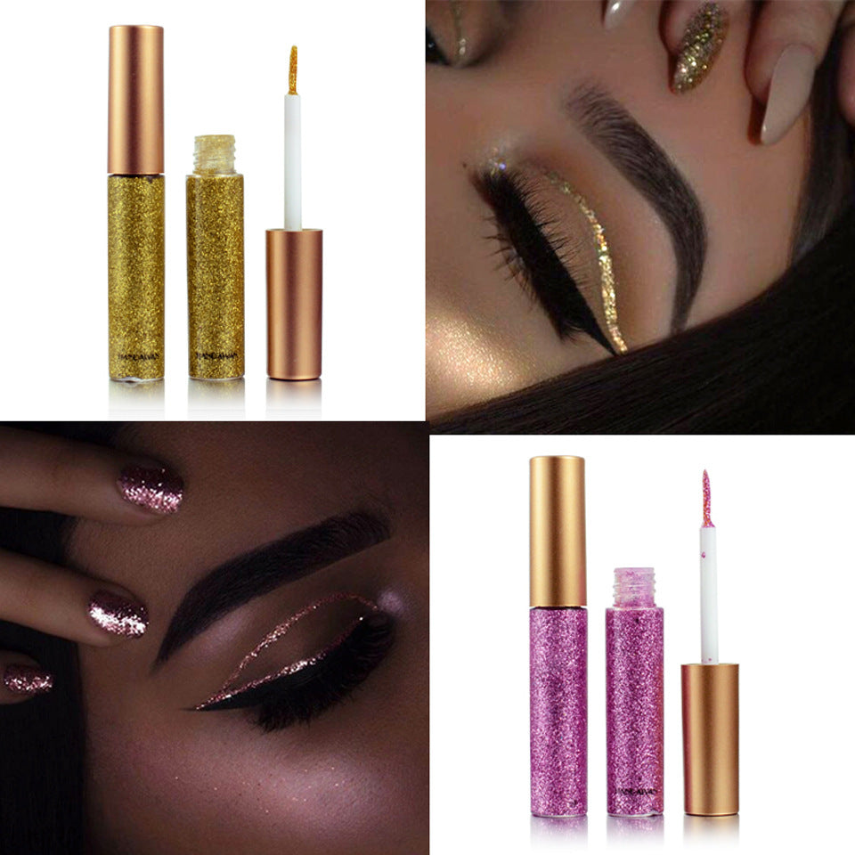 HANDAIYAN Brand 1 Pcs Glitter Liquid Eyeliner Pen 10 Colors Metallic Shine Eye Shadow & Liner Combination Pencil Eyes Makeup LadyShow.Store